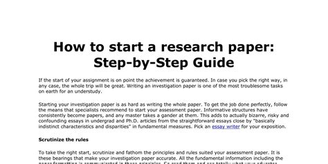 how to write research paper|How to start your research paper [step.